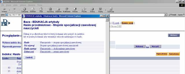 Wykorzystując hasła z języka KABA hasło Przemoc a dziecko i Przemoc a młodzież zostanie zmienione na hasło Przemoc u dzieci (Stosuje się do prac na temat występowania przemocy u dzieci) i Przemoc i