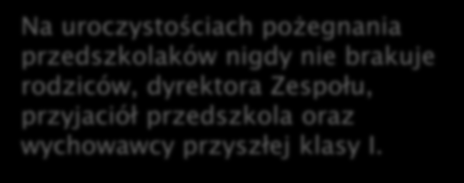 Na uroczystościach pożegnania przedszkolaków nigdy nie brakuje