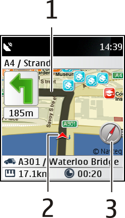 30 Mapy Nawigacja do punktu docelowego Możesz uzyskiwać szczegółowe wskazówki zarówno podczas spaceru, jak i jazdy samochodem. Wybierz Menu > Mapy. 1 Wybierz Wytycz trasę i utwórz trasę.