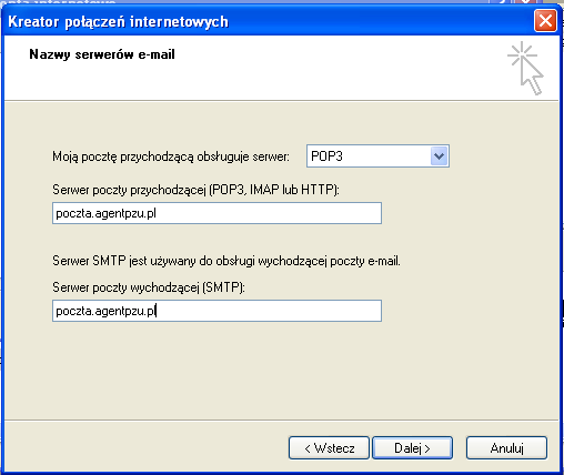 2. Tworzenie konta (Rysunek 1) 2. Uruchomić program MS Outlook Express. W tym celu należy kliknąć: Start -> Programy -> Outlook Express Po uruchomieniu programu pojawi się okno kreatora.