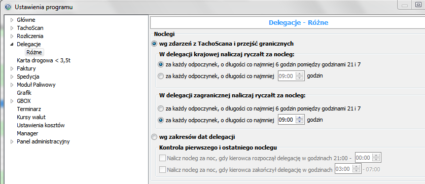 AUTOMATYCZNE NALICZANIE RYCZAŁTÓW ZA NOCLEG W DELEGACJACH W module delegacji został wprowadzony mechanizm i nowe opcje umożliwiające automatyczną generację ryczałtów za nocleg na podstawie czynności