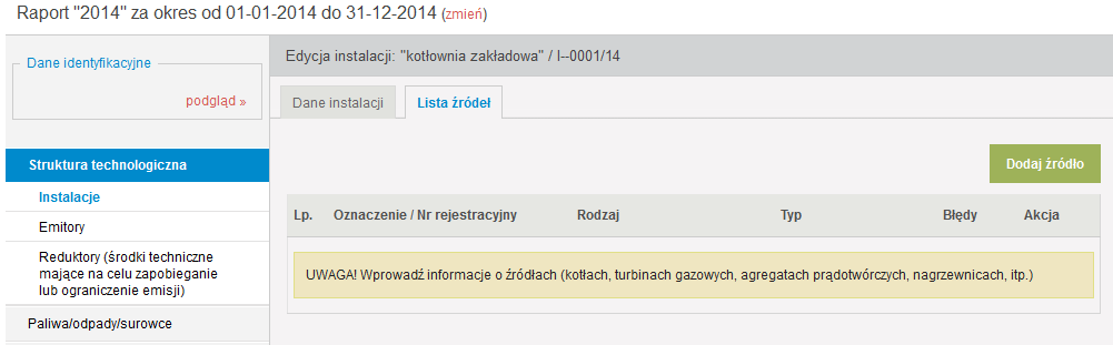 Po uzupełnieniu pól należy zapisać dane przy użyciu przycisku Zapisz dane.