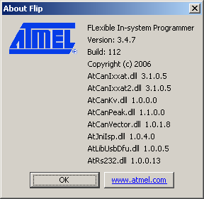 7.2 Obsługa programu Atmel FLIP Na potrzeby sporządzenia tej części instrukcji zainstalowany został program Atmel Flip w wersji 3.4.