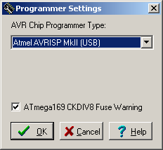 5.2 CodeVisionAVR Typ programatora ustawiamy w CodeVisionAVR->Settings->Programmer.