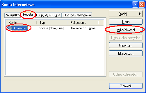 KONFIGURACJA UWIERZYTELNIENIA W celu poprawnego działania poczty należy pamiętać o tym, aby była włączona opcja uwierzytelniania przy wysyłaniu poczty (SMTP AUTH).