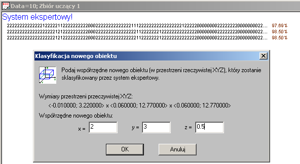Wykonany przebeg algorytmu genetycznego zapsywany jest co 0 generacj do bazy faktów kończy sę wraz z osągnęcem z góry ustalonej lczby generacj (rysunek 8-47 8-48).