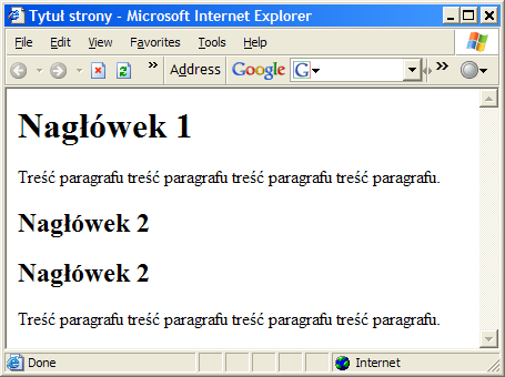 Rys. 8: Zmiana atrybutów <H1> za pomocą znacznika <FONT color="red"> Rys.