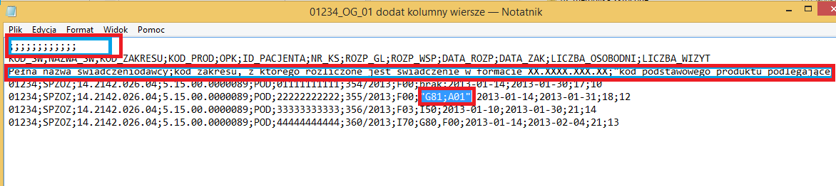 Błędny zapis danych