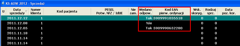 Rys. 11. APW11 Sprzedaż Wybór odpowiednika Informacja, że wydano odpowiednik widoczna jest w oknie Aktualizacja sprzedaży (klawisz A) w poprawie sprzedaży. Rys.12.