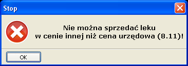 Po wybraniu odpowiednika należy jeszcze wskazać lek, za który wydawany jest odpowiednik przyciskiem [F7] Zamiana lub skrótem [Alt+F7].