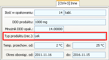 5. Kartoteki A) Zmodyfikowana kartoteka BLOZ (mnożnik DDD, opis DDD, typ leku) - Mnożnik DDD oraz Wartości DDD, gdzie DDD - Definied Daily Dose określa przypuszczalną dawkę dobową leku stosowaną w