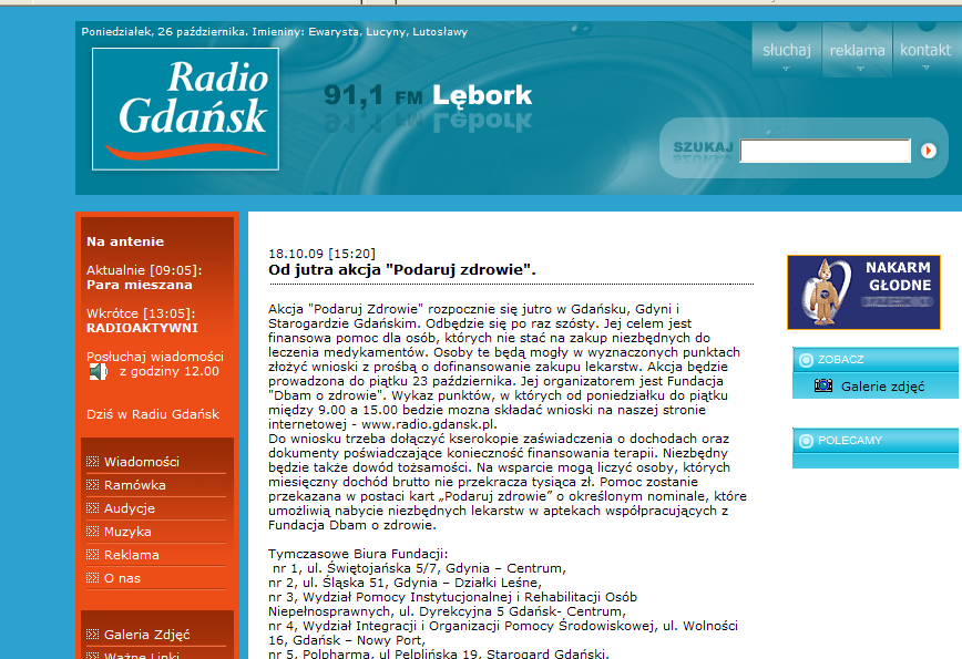 Radio Gdańsk o akcji