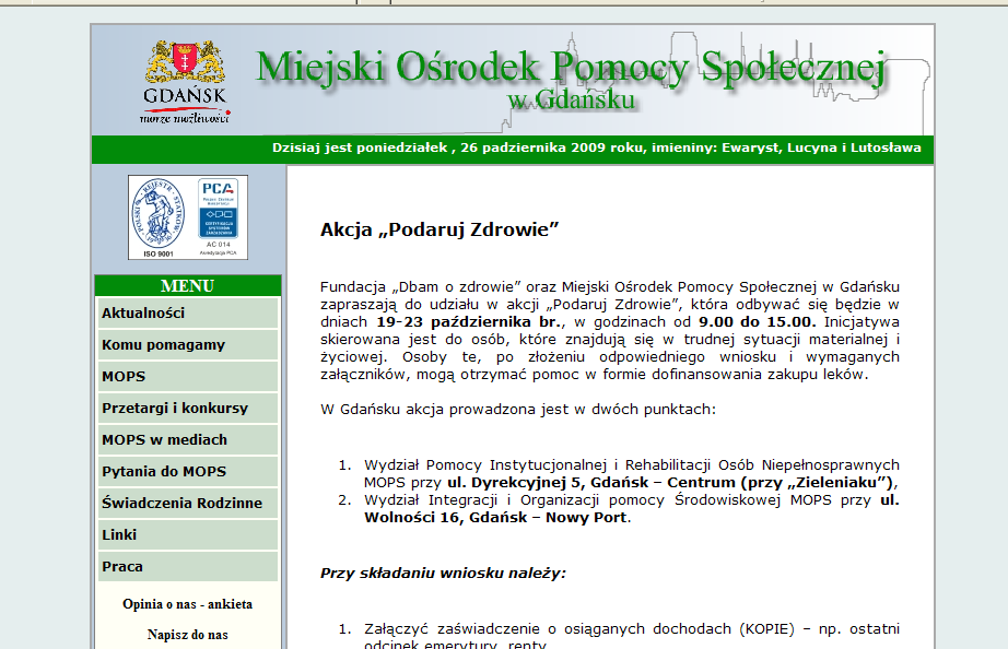 Portal Miejskiego Ośrodka Pomocy