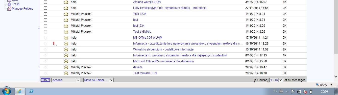 wraz z Office365 nie zadziała do końca poprawnie. W tym wypadku można się posłużyć uniwersalnym klientem pocztowym, jakim jest Mozilla Thunderbird.