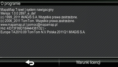 6.. Okno informacji O programie W oknie tym dostępne są szczegółowe informacje o produkcie oraz, po wciśnięciu przycisku warunki licencji, treść Umowy Licencyjnej.