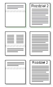 SEKCJE DOKUMENTU I KOLUMNY Sekcje, to oddzielone fragmenty dokumentu pozwalające na różnicowanie formatowania układu dokumentu pomiędzy stronami lub w obrębie jednej strony.