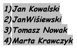 czcinką cmic sans MS rzmiar czcinki 16 tekst pgrubiny klr tła jasnszary akapit wyrównanie d śrdka prszę zaznaczyć napisany tekst i skpiwać g prszę wkleić g d linijki pniżej i zmienić jeg klr tła na