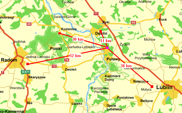 Miejsce zdarzenia oraz rozmieszczenie stacji meteorologicznych Z tego powodu, dla określenia stanu pogody w miejscu i w czasie zdarzenia