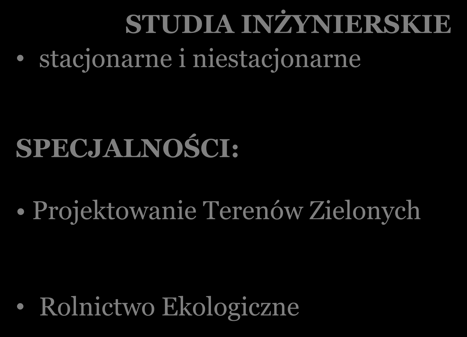 niestacjonarne SPECJALNOŚCI: