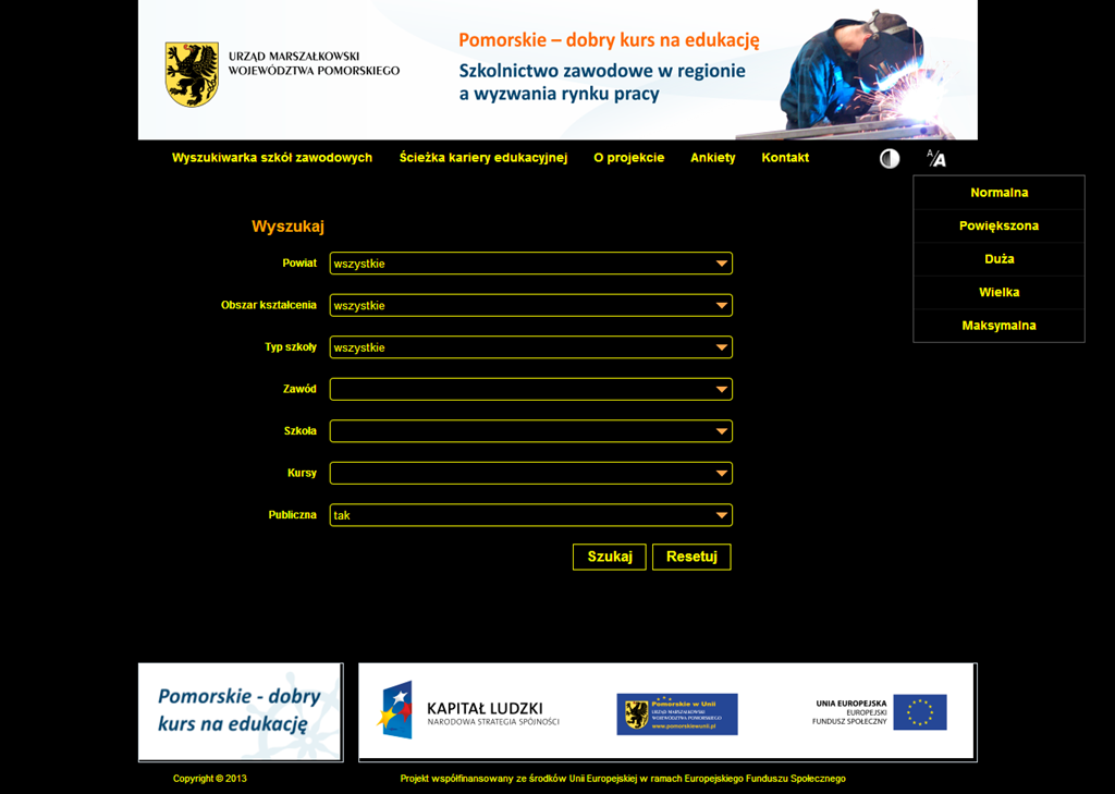 5 Tryb wysokiego kontrastu. 5.1 Informacje ogólne. Tryb wysokiego kontrastu jest specjalnym trybem witryny prezentującej treści w sposób bardziej czytelny.