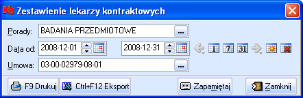 4. Zestawienia finansowe Zakładka Profile zawiera te same elementy co zakładka Profile w Zestawieniu wizyt według zgłoszeń. Pole Porada płatna, Pole Porada płatna.