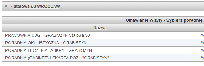 2. Umawianie wizyt Po zalogowaniu z menu z lewej strony ekranu można wybrać dostępne opcje. Portal domyślnie ustawi się w tryb planowania wizyty.