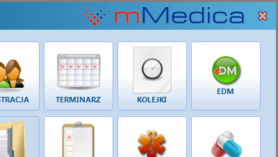 Aby przejść do panelu głównego kolejek oczekujących w aplikacji mmedica należy w panelu
