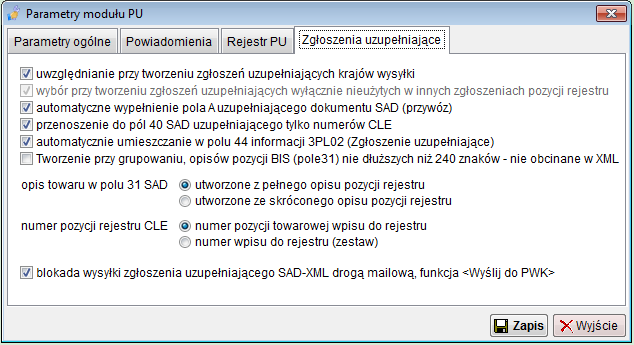 kody dokumentów drukowane w rejestrze PU należy wymienić kody dokumentów wymaganych (faktury, świadectwa) z pola 44, oraz dokumentów poprzednich z pola 40 (dokumenty poprzednie np.