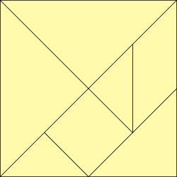średniegokwadratu ( tangramu), wklejenie do zeszytu i pokolorowanie boków równoległych. Następnie wyszukanie średniego trójkąta i pokolorowanie boków prostokątnych(uczniowie mogą używać ekierki).