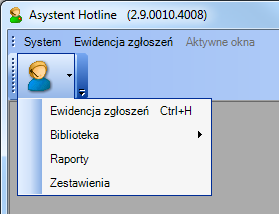 Instrukcja instalacji > Informacje ogólne o Asystencie Hotline Rysunek 2-7 Główne okno Asystenta Hotline Dostęp do poszczególnych modułów programu można uzyskać na trzy różne sposoby: za pomocą