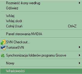 3. Pojawi się okno Właściwości: Ekran.