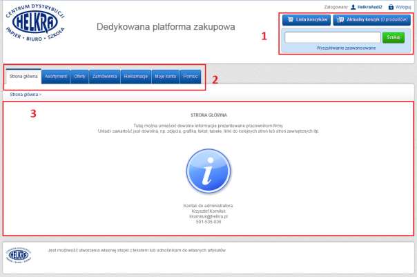 Strona3 1. Poruszanie się po platformie Platforma b2b.helkra.