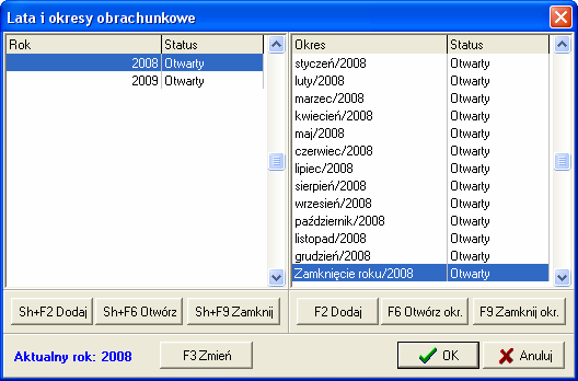 Instrukcja zamknięcia starego roku w KS-FKW 1. Okresy obrachunkowe. 2. Rok bilansowy a rozrachunki. 3. Zakończenie roku bilansowego. 4. Rozpoczęcie nowego roku bilansowego. Ad.