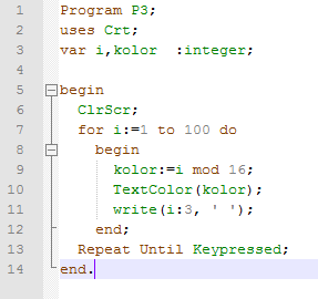 III. Iteracja Iteracja ClrScr; - czyszczenie ekranu w trybie tekstowym