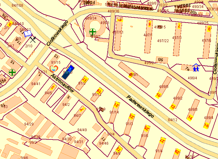 Mapa nr 2: Lokalizacja i otoczenie przedmiotowego budynku.