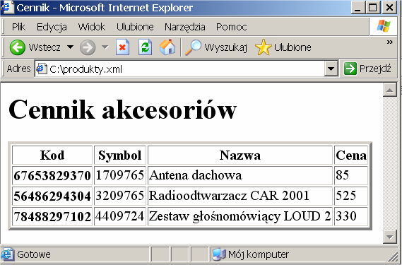 Dostęp do atrybutów, dodawanie atrybutów <?xml version="1.0" encoding="windows-1250"?> <xsl:stylesheet xmlns:xsl="http://www.w3.org/1999/xsl/transform" version="1.