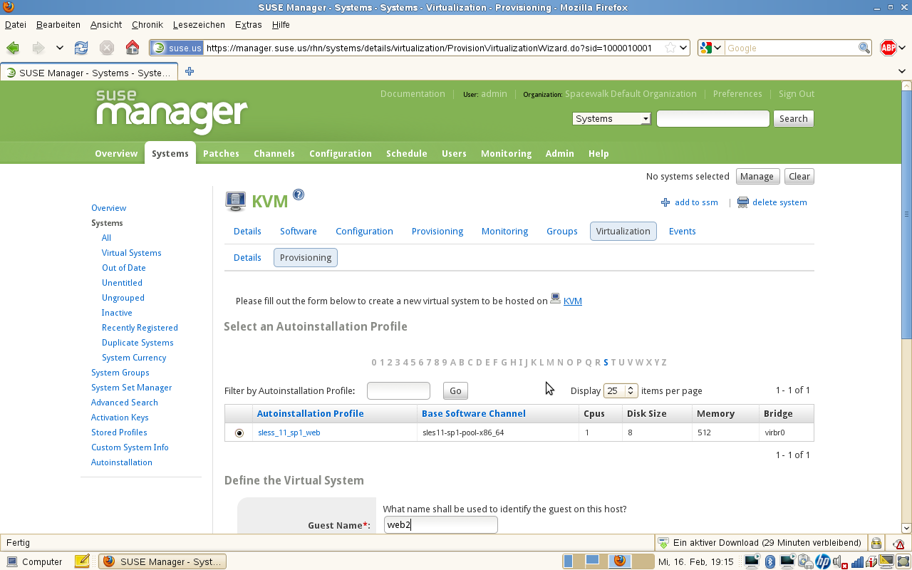 Moduł zaopatrywania (Provisioning) Bare-metal provisioning Virtual-guest provisioning 27 Xen and KVM, soon z/vm Existing state