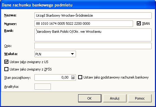 10 uzupełnij rachunek bankowy związany z Urzędem Skarbowym dla podatku VAT rachunek bankowy związany z Urzędem Skarbowym dla podatku VAT