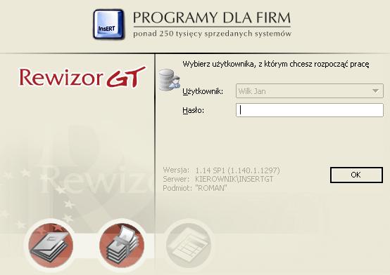 8 nie zakładaj hasła, ale możesz W oknie dialogowym Witamy w programie Rewizor GT!