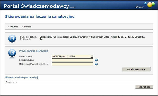 Obsługa okien 107 Ważne! Wniosek musi mieć status Zatwierdzony, aby możliwe było jego wydrukowanie. Wydrukowane wnioski o statusie Wprowadzony nie będą rozpatrywane w OW NFZ. 3.2.