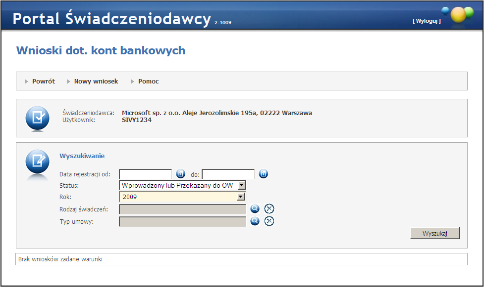 12 Portal Świadczeniodawcy Przycisk Zapisz zmiany powoduje zapisanie nowego nr. konta bankowego jako wersji roboczej - tzn. nie zostanie ona wysłany do Oddziału Wojewódzkiego NFZ.