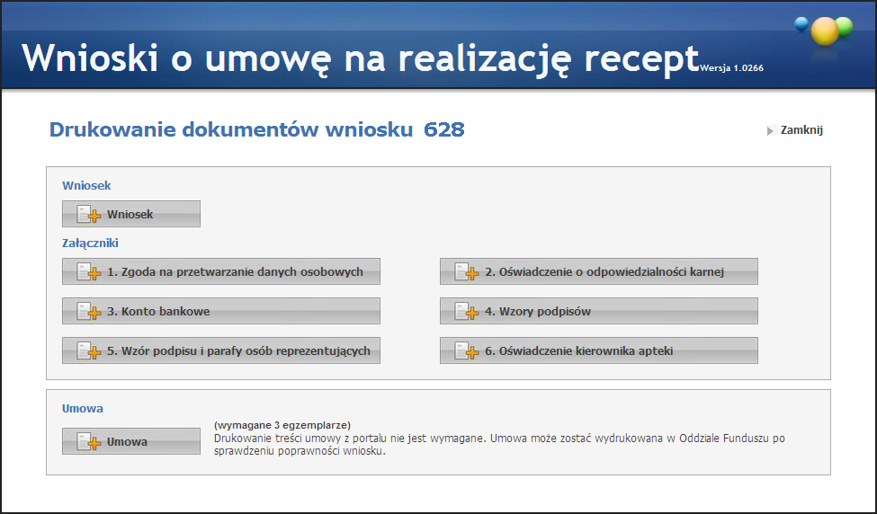 136 Portal Świadczeniodawcy Do otwarcia plików z dokumentami wniosku niezbędna jest zainstalowana aplikacja Acrobat Reader.