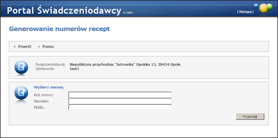 Obsługa okien 57 tabeli z wnioskami wyświetla listę recept podanych w ramach wniosku. 3.2.10.