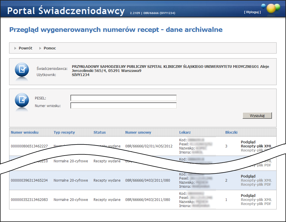 60 Portal Świadczeniodawcy 3.2.10.