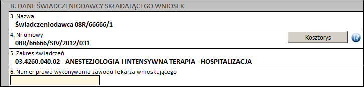 Obsługa okien 83 Następnie należy kliknąć przycisk Zatwierdź znajdujący się na samej górze wniosku, po czym wydrukować wniosek (przycisk Drukuj), uzupełnić o wymagane podpisy i przekazać do OW NFZ.