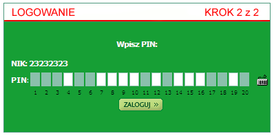 PIN jest uznany za niedozwolony (wskaźnik pozostaje niewypełniony) także wówczas, gdy hasło spełnia co najmniej jeden z poniższych warunków: ma długość mniejszą niż 4 znaki (8 znaków dla hasła