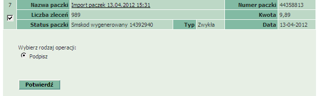 W trakcie generowania podstawy podpisu dla paczki można wykonywać inne operacje (łącznie z podpisywaniem transakcji).