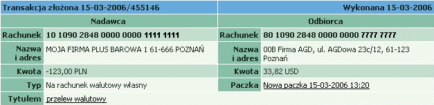 Po kliknięciu na nazwę paczki prezentowana jest informacja o wszystkich zleceniach wysłanych w ramach wskazanej paczki. Jak korzystać z przelewów płacowych?