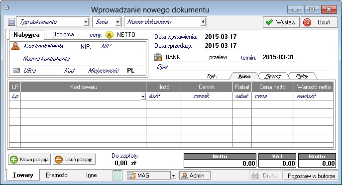 Podręcznik użytkownika Sage Symfonia Handel (Sprzedaż i magazyn) 40 W menu podręcznym edytowanych dokumentów sprzedaży i zakupu (oprócz korekt) dostępne jest polecenie Aktualizacja stawek VAT, które