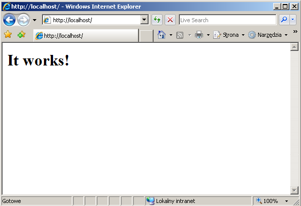 Polecenie 03 Instalacja serwera APACHE 44. Zaloguj się na konsoli serwera jako administrator 45. Uruchom program apache_2.2.9-win32-x86-no_ssl-r2.msi 46.